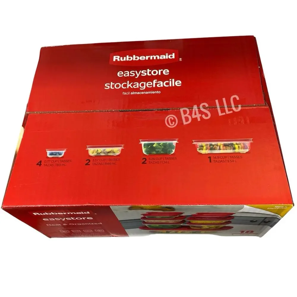 Rubbermaid Easy Store Clear Food Storage Container Set 18-Piece with Lids